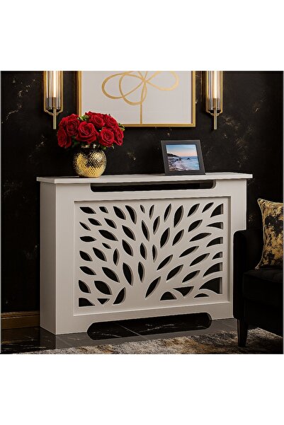 MLC Masti calorifer din lemn, alb, 95x80x18 cm, MLC629