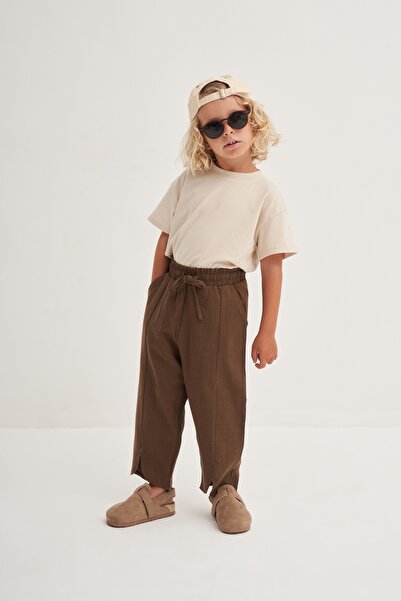 EBU Prive Унісекс дитячі штани з органічної бавовни, кавового кольору