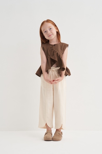 EBU Prive Unisex Children's Organic Cotton Pants Cream