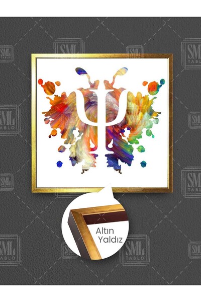 SML TABLO Colorful Psi Symbol Psychologist Bureau Psychology Framed Square Canvas Painting
