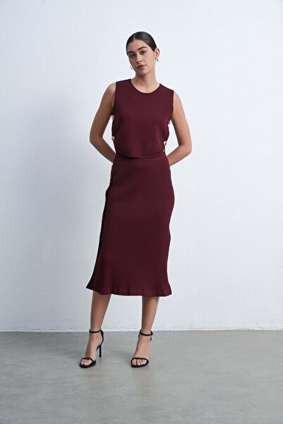 Livia Solid Midi Skirt