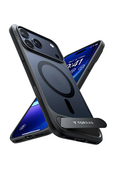 TORRAS iPhone 17 Pro Max uyumlu P Stand Serisi Magsafe Kılıf - Siyah