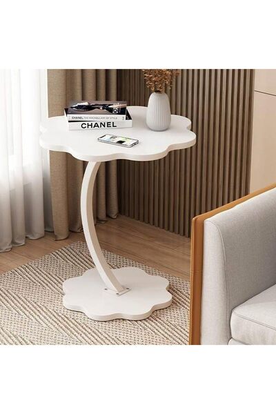 COOYA Flower Shape Small C-Shaped Side Table,Small Side Tables Bedroom, Sofa C End Table,for Living Room