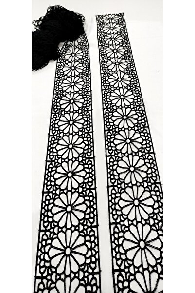 ALTAY AKSESUAR دانتيل جبر منقوش بالزهور باللون الأسود