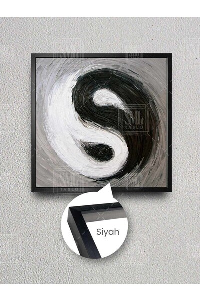 SML TABLO Jing Jang simbol crno-bela umetnost Daleki istok Jing Jang uokviren...