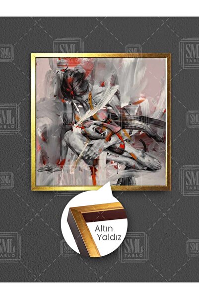 SML TABLO Depresivna žena razmišlja Nü Žena Moderna umetnost Uramljena kvadra...