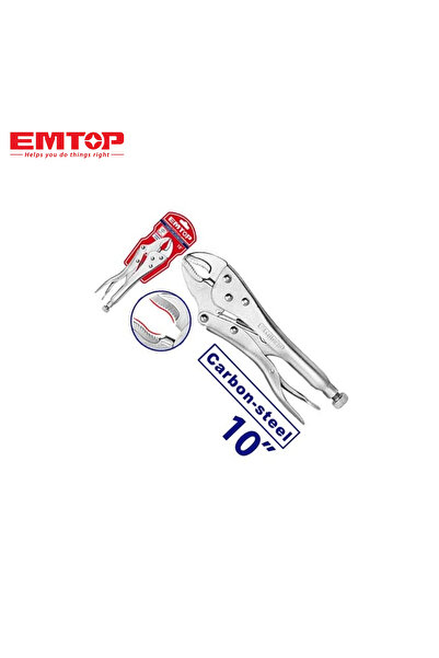 EMTOP 10" Curved Jaw Locking Pliers - Accurate and Reliable Clamping