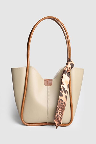 La La'Graccio Paris La'Graccio Paris Women's Golden Scarf Makeup Bag Shoulder Bag Mink Brown