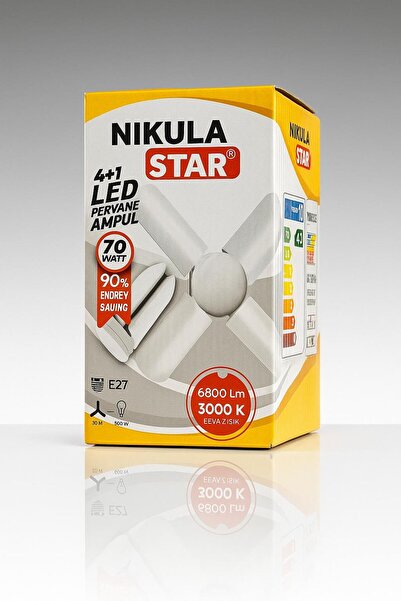 Nikula Star WELL POWER 70W 4+1 Kristal Pervane LED Ampul – %85 Enerji Tasarrufu, E27 Duy, Yüksek Işık Gücü