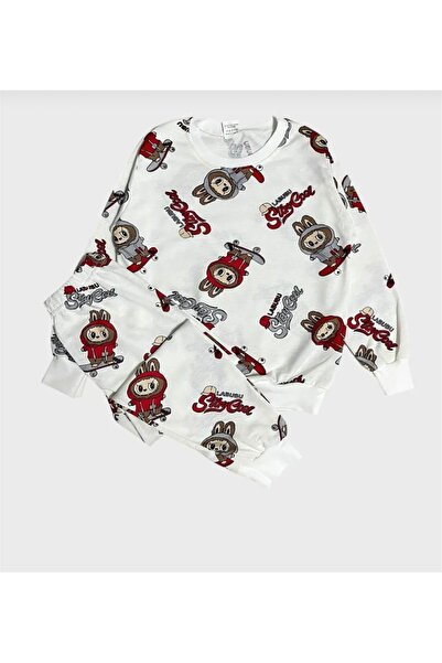 Arya Nisa Kids Boys' Labubu Character Printed Seasonal 100% Cotton Pajama Set
