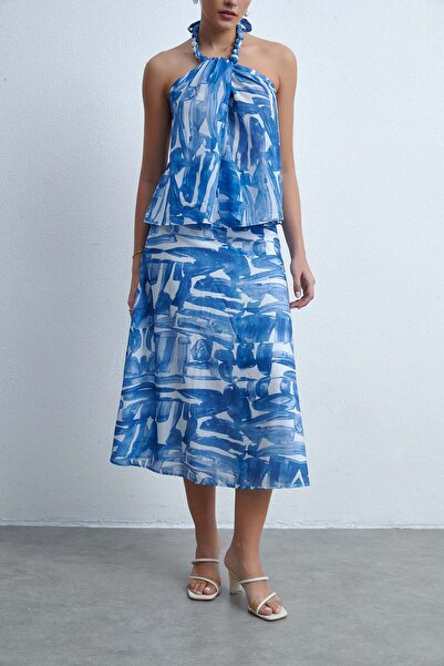 Livia تنورة ميدي بطبعة جرافيكية