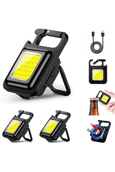 AWH Mini Keychain COB Light – 500 Lumen Rechargeable LED Flashlight with Magn...