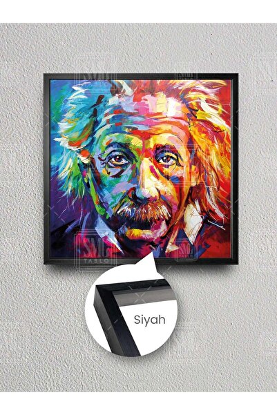 SML TABLO Albert Ajnštajn, fizičar, uokvirena kvadratna slika na platnu sa ša...