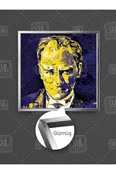 SML TABLO Žuta, tamnoplava, Mustafa Kemal Ataturk, kanarska, uokvirena kvadra...