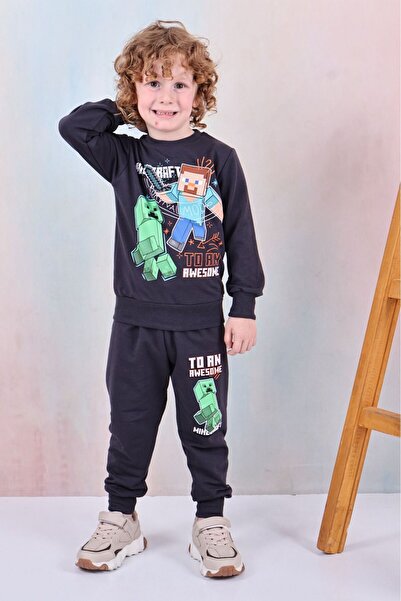 Yağmur Giyim طقم رياضي للأولاد من PJK2İ بنمط مينيك مكون من خيطين 100% قطن للأ...