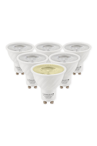 Lawazim GU10 LED Spot Bulbs 6 Pack - 5W 3000K Warm White 350 Lumens Energy Saving 55W Equivalent