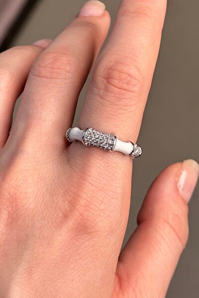 TAKIŞTIR Silver Color Stone Detailed Adjustable Ring