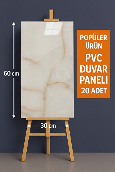 FiR&MeL Home Mermer Desenli Kendinden Yapışkanlı 20’li PVC Duvar Paneli duvar kağıdı Kolay Uygulama, Şık Tasarım