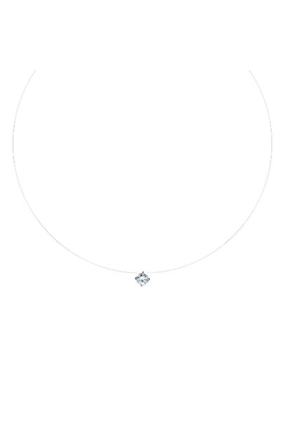 KESNUP Κολιέ με διαφανή κρύσταλλα Swarovski από ασήμι