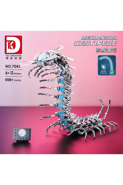 Choice 698pcs with box 698PCS MOC Mech Centipede Mechanical Model Puzzle Building Blocks Birthday Gift Smal