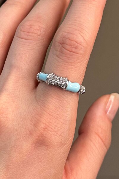 TAKIŞTIR خاتم فضي اللون مفصل قابل للتعديل