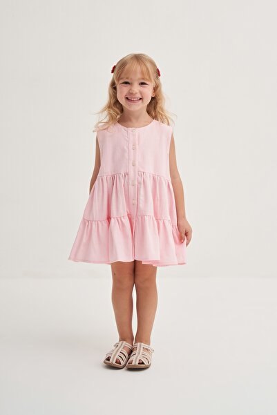 EBU Prive Дівчача сукня з органічної бавовни без рукавів, рожева