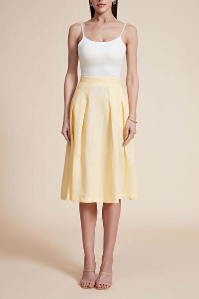 Yola تنورة مكشكشة بطول الركبة