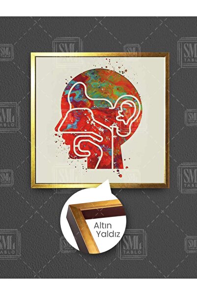 SML TABLO Šarene ilustracije uha, nosa i grla, klinička ENT slika na platnu u...