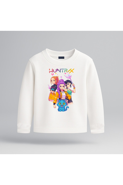 BLITZIST Tricou cu mânecă lungă cu imprimeu Kpop Demon Hunters pentru fete 4-13 ani - Huntr/X