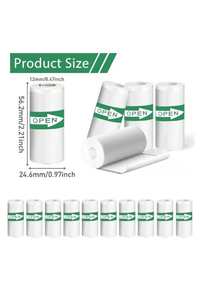 Stone Set of 15 rolls of stickers for Stone® mini thermal printer 57 x 25 mm, BPA-free, smooth