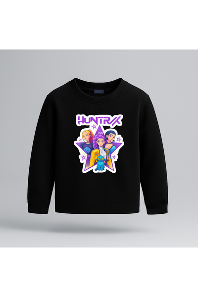 Kpop Demon Hunters Hunterix Printed Long Sleeve Girl T-Shirt 4-13 Years - Huntr/X