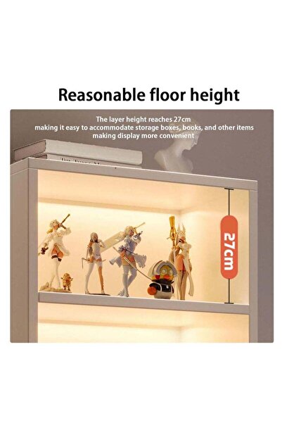 Arabest Bookcase with Doors Assembled Storage Cabinet, Small Space Floor Display Storage Shelves