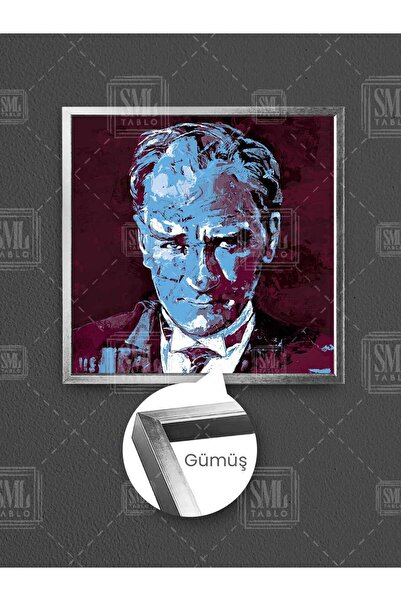 SML TABLO Burgundsko plava Trabzonspor Mustafa Kemal Atatürk uokvirena kvadra...