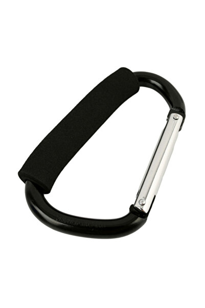 Choice black Large Carabiner Stroller Hooks Sponge Handle Hard Aluminum Alloy Hanger Shopping Cart Bag Clip