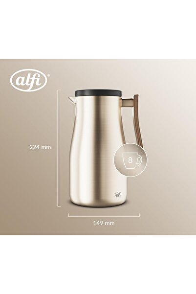 ALSAIF ALFI Insulated Coffee Carafe, Stainless Steel Vacuum Flask for Coffee & Other Hot Beverages, 1 Liter
