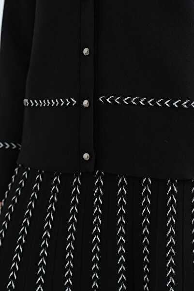 Nihan Blazer Triko Hırka Siyah