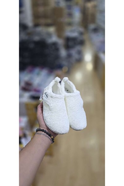 GEZER White Children's Winter Single Velcro Adjustable Pvc Sole Home School Nursery Slippers
