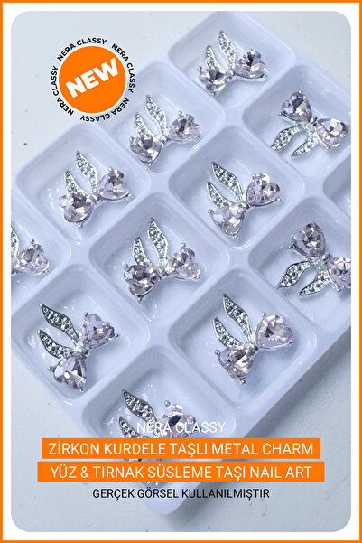 Nera Classy Zircon Metal Stainless Charm, Fake Nail Decoration Charm - (Suita...