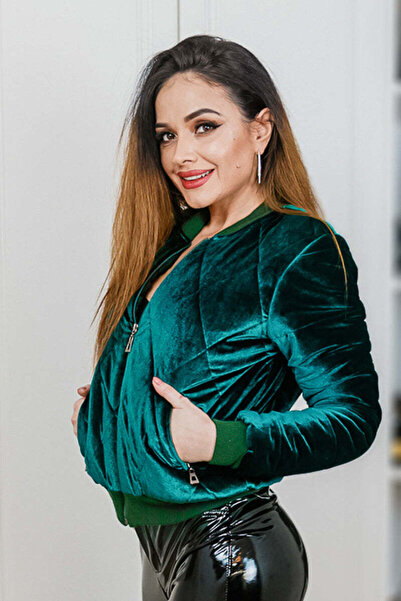 WildFashion Geaca din catifea scurta cu buzunare laterale J924-12