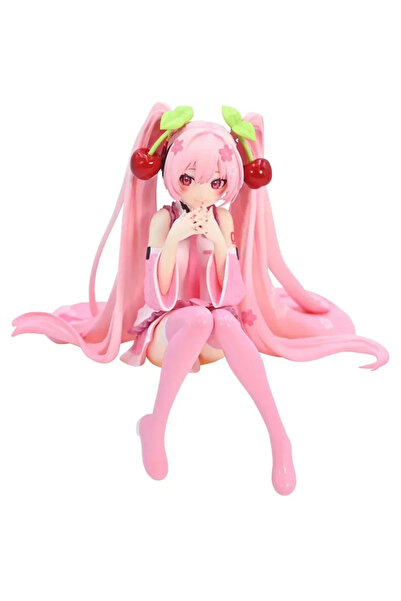 BANDAI No Box New Hatsune Miku Anime figure Pink dress PVC model action toys Cherry pink cherry blossom dec