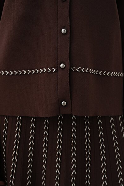 Nihan Blazer Triko Hırka Kahve