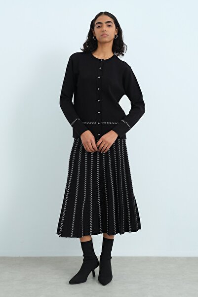 Nihan Blazer Triko Hırka Siyah