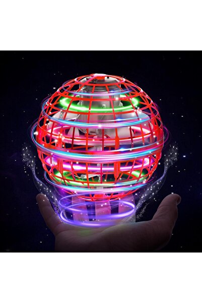 Brother Toys Uçan Küre Top Oyuncakları Yükselen Hover Pro Boomerang Spinner El Kontrollü Mini Drone Pembe Kırmızı