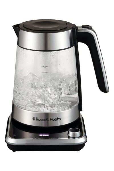 RUSSEL HOBBS 26200-70 Attentiv Temperature Adjustable Glass Kettle with Tea Strainer Stainless Steel 2400W