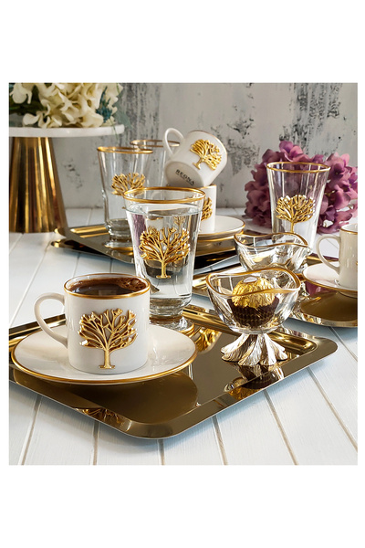 REGNA HOME Fine Living Eylaa 30 Piece Catering Set for 6 People with Tray