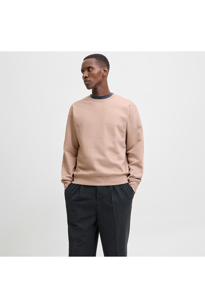 Jack & Jones Jack&Jones Star Basic Erkek Bej Sweatshirt