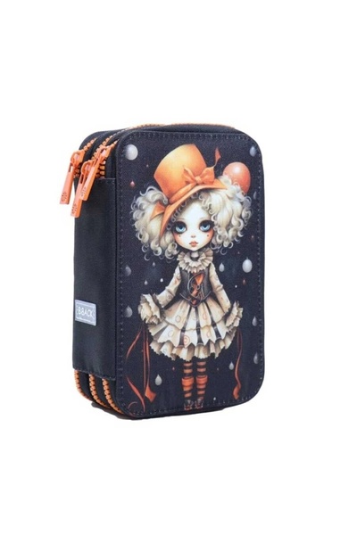 Genel Markalar Bback 3 Katlı Kalem Çantası / Kalemlik / Kalem Kutusu Gotik Kız