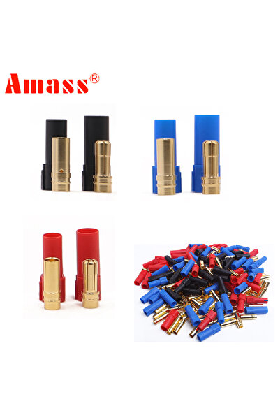 Choice 3Blue 3Red 3Black 9 Pair AMASS XT150 Connector Adapter Male Female Plug 6mm Gold Banana Bullet Plug