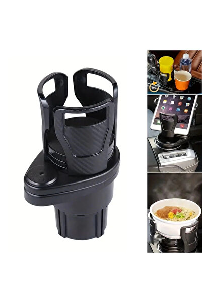 Epilons Vehicle 360 Degree Rotating 2-Piece Cup Holder Opened Adjustable Cup Holder Apparatus
