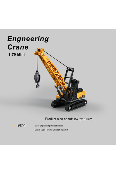 Choice1 Crane 1:70 9 Styles Mini Yellow Alloy Forklift Driller Road Roller Engineering Diecast Construction
